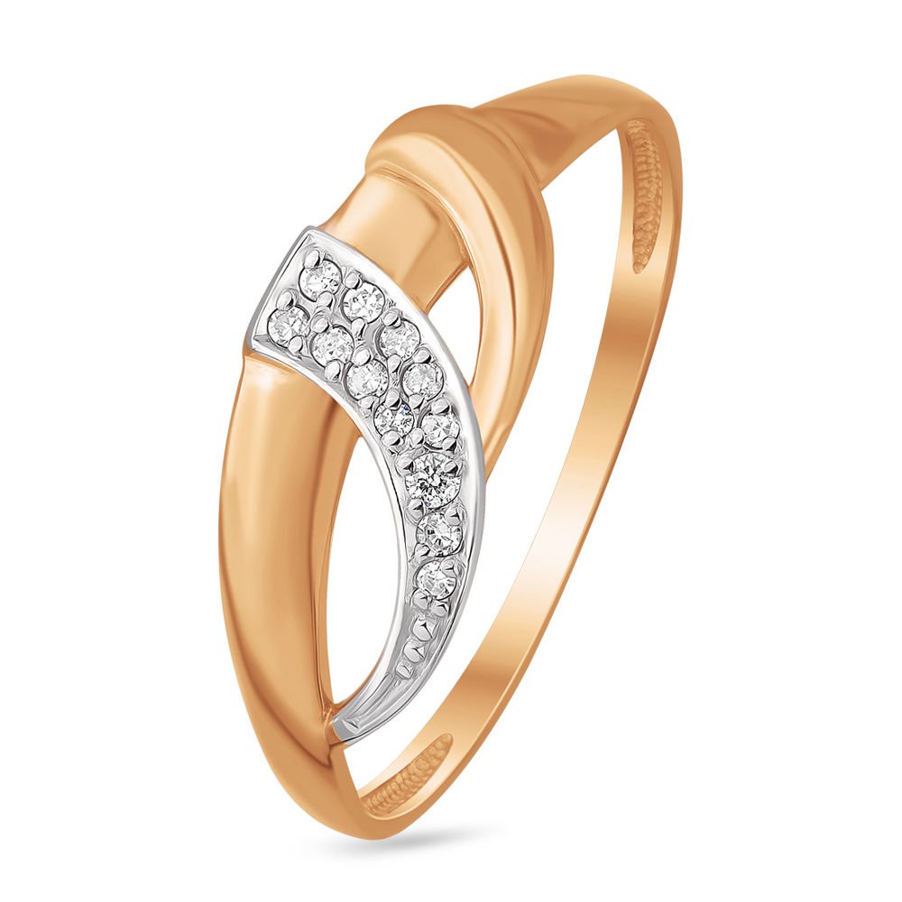 

Кольцо женское из красного золота с бриллиантом 585Gold 101009581, р, 101009581