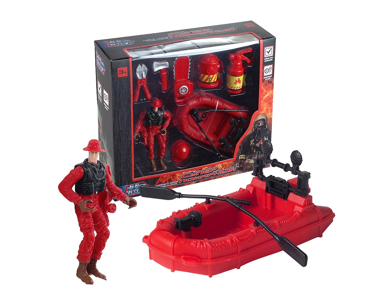 фото Игровой набор beboy пожарный, с фигуркой пожарного, лодкой и инструментами, it106362