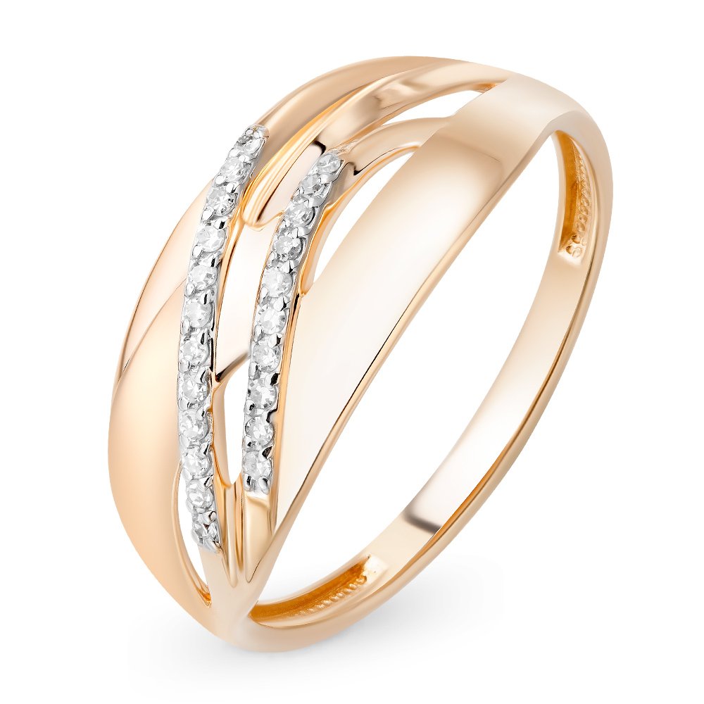 

Кольцо женское из красного золота с бриллиантом 585Gold 101009563, р, 101009563