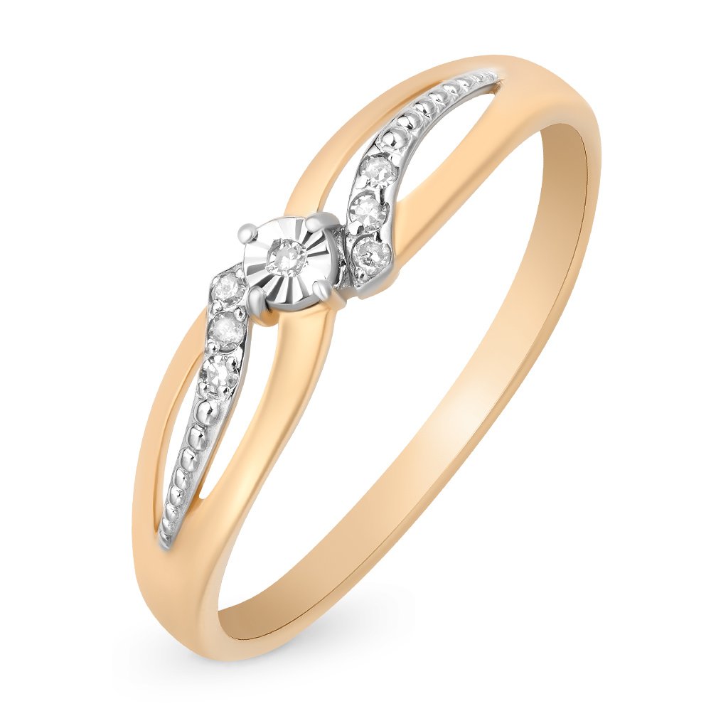 

Кольцо женское из красного золота с бриллиантом 585Gold 101009542, р, 101009542
