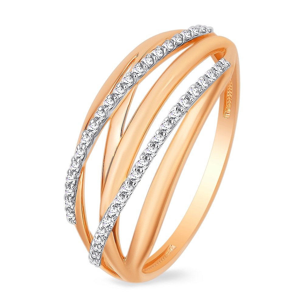 

Кольцо женское из красного золота с бриллиантом 585Gold 101009534, р, 101009534