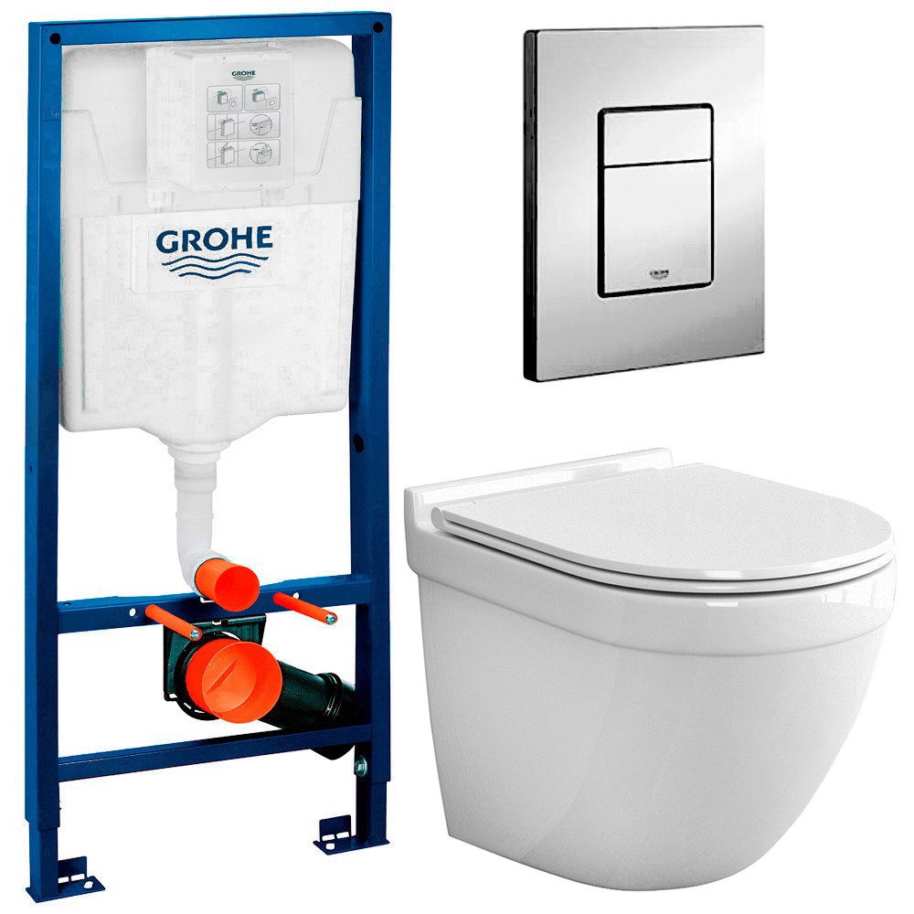

Инсталляция Grohe 38772001 + унитаз Teymi Iva T40601 безободковый с сиденьем