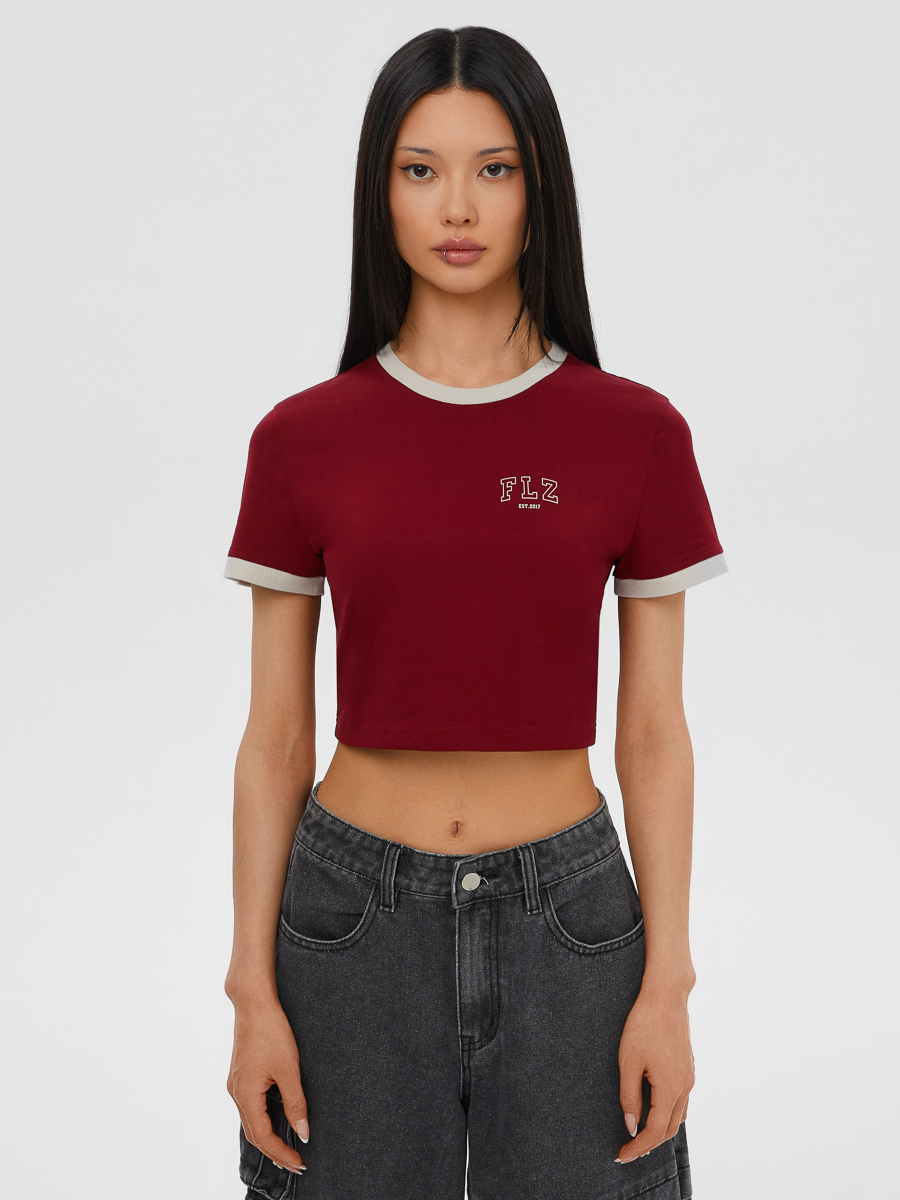 

Футболка женская Feelz Crop FLZ бордовая L, Бордовый, Crop FLZ