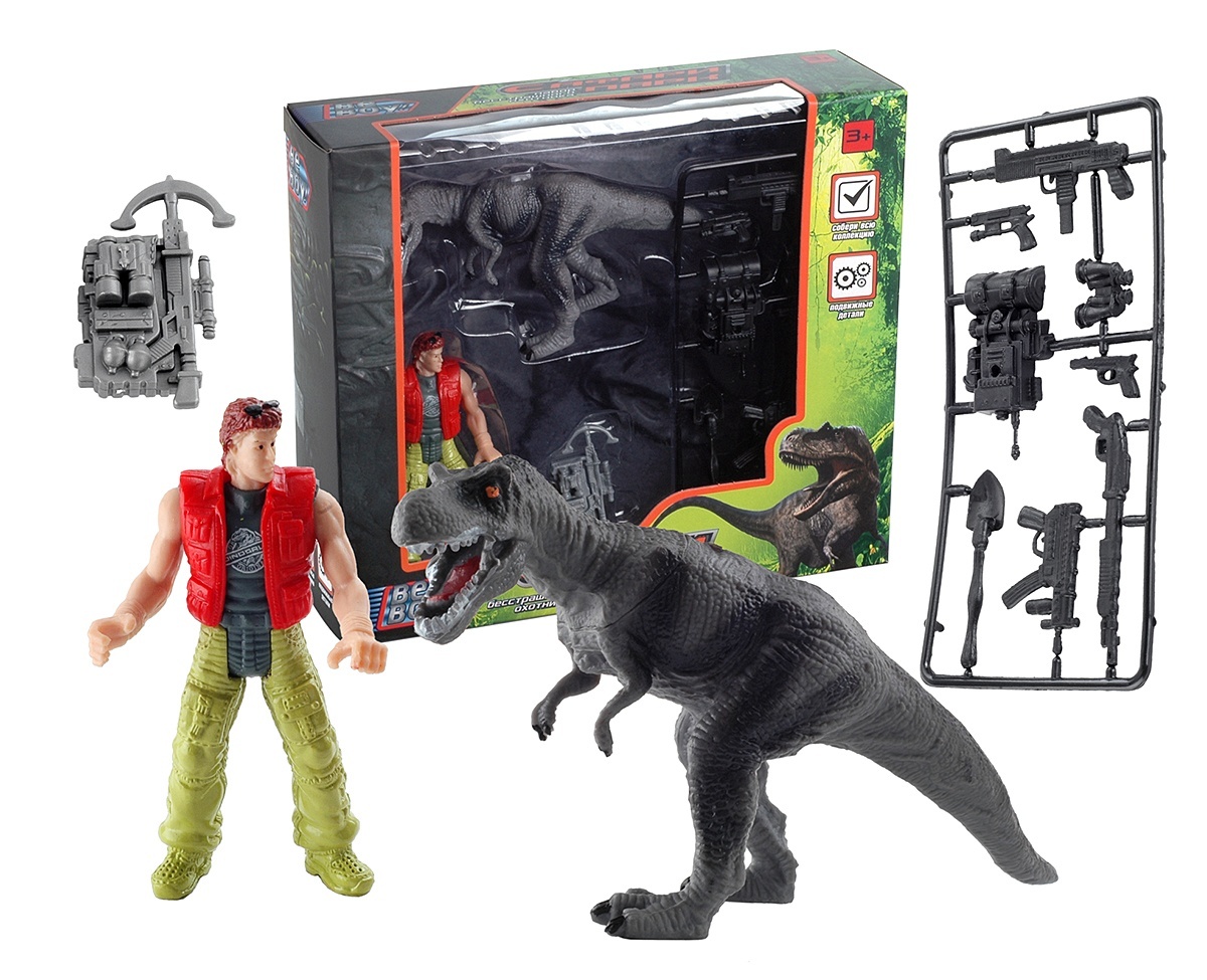 фото Игровой набор beboy сафари парк, с солдатиком, динозавром и снаряжением, it106365