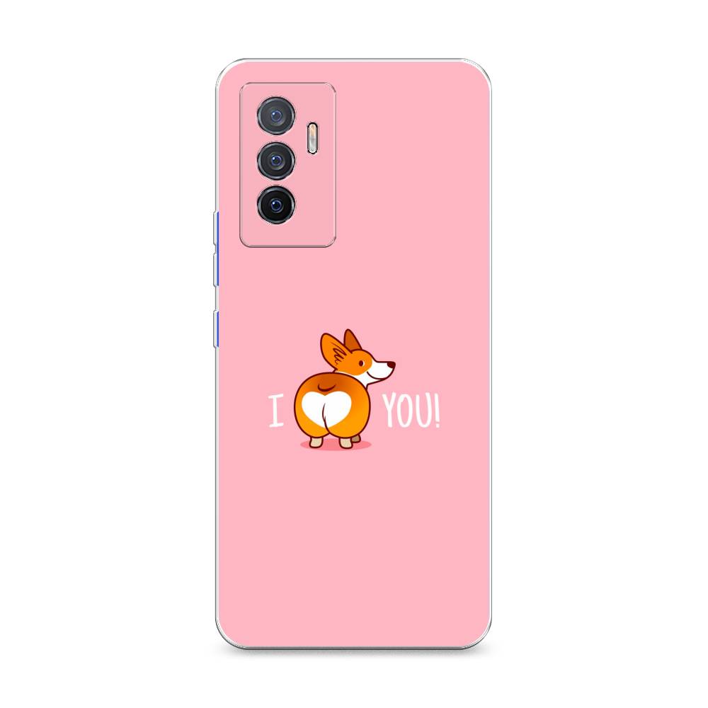 

Чехол на Vivo V23e "Корги I love you", Розовый;коричневый;белый, 267050-1