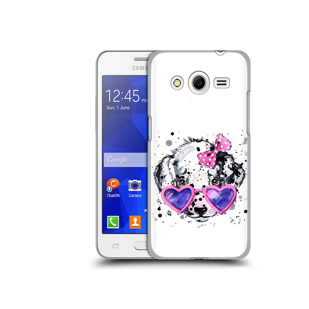 

Чехол MyPads Tocco для Samsung Galaxy Core 2 долматинец в очках (PT7707.568.337), Прозрачный, Tocco