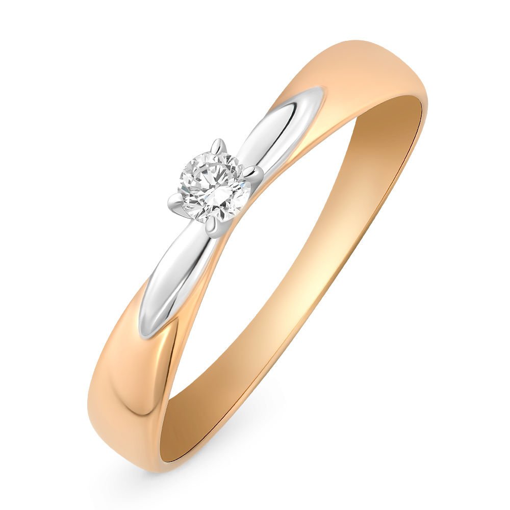 

Кольцо женское из красного золота с бриллиантом 585Gold 101009529, р, 101009529