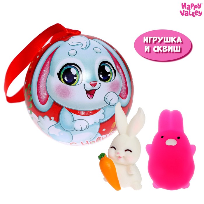

Игрушка-сюрприз С Новым годом! с питомцем и мялкой, МИКС