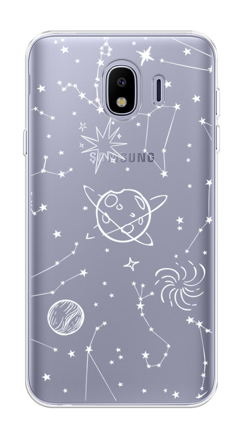 

Чехол на Samsung Galaxy J4 "Планеты в космосе", Белый, 26450-2