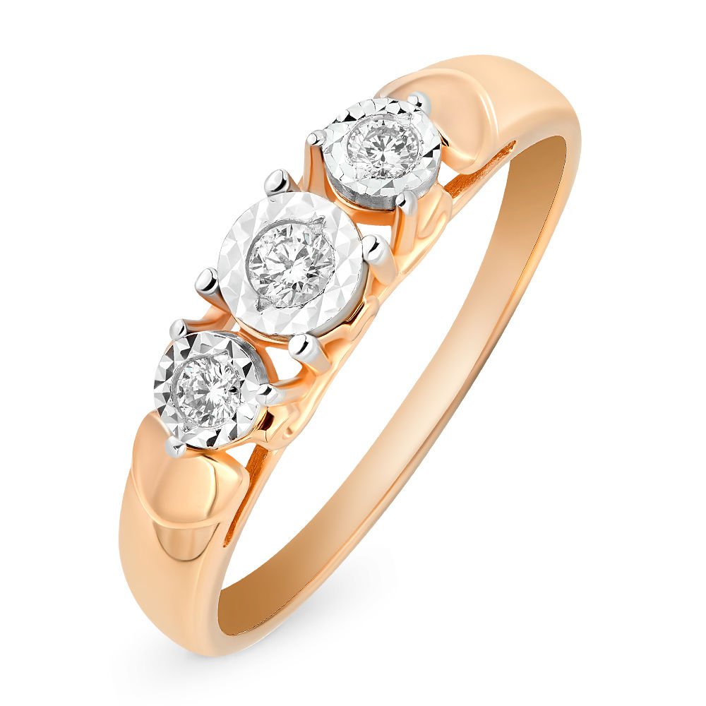 

Кольцо женское из красного золота с бриллиантом 585Gold 101009510, р, 101009510