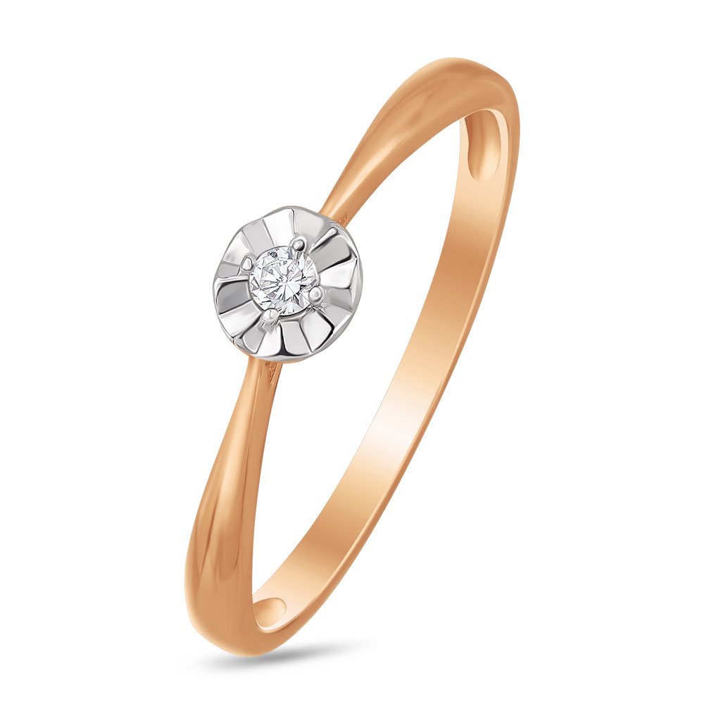 

Кольцо женское из красного золота с бриллиантом 585Gold 101009530, р, 101009530