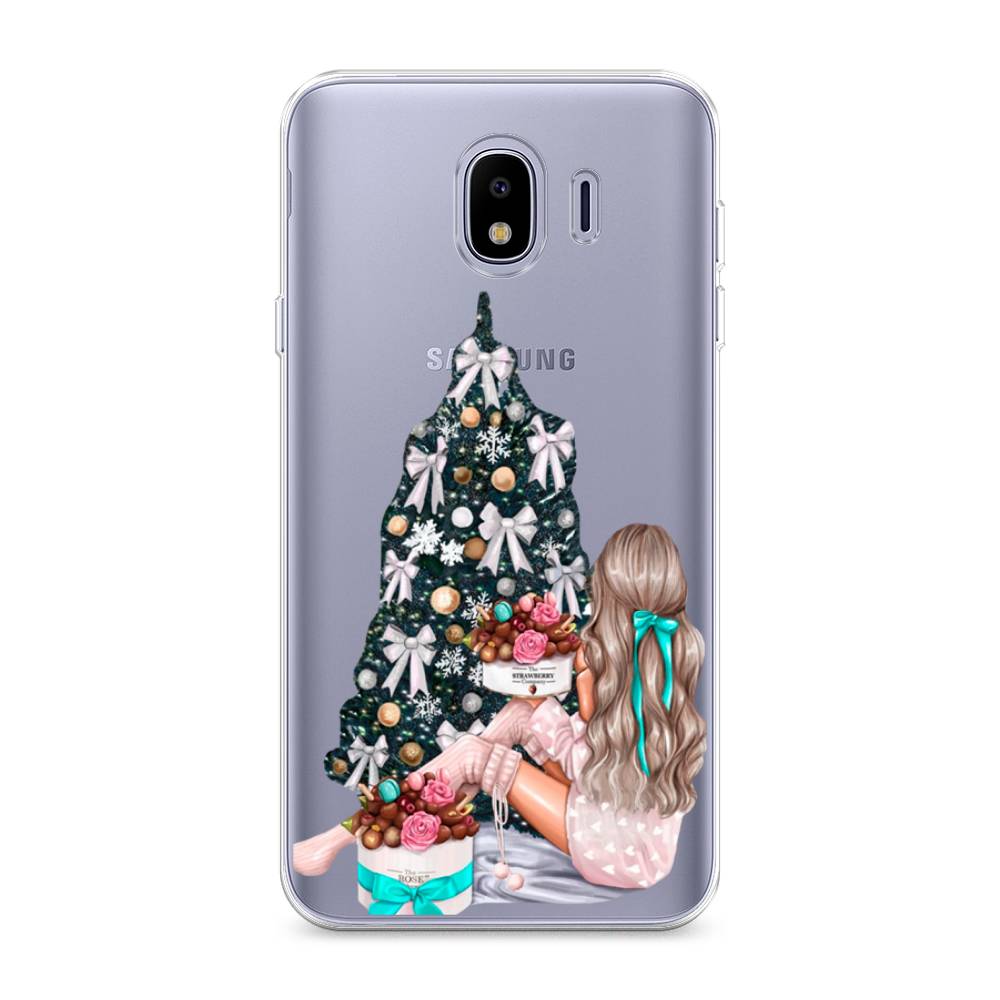 

Чехол на Samsung Galaxy J4 "New Year", Зеленый;бежевый;голубой, 26450-5