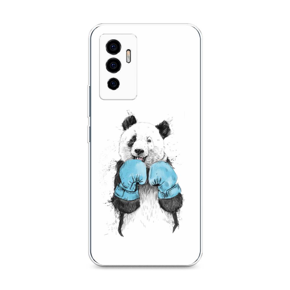 

Чехол на Vivo V23e "Панда боксер", Голубой;белый;серый, 265950-1