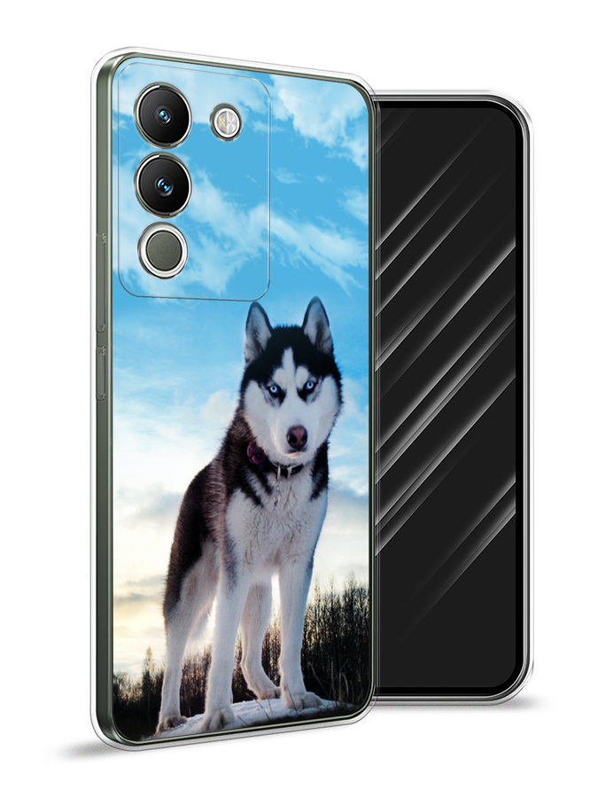 

Чехол Awog на Vivo V29e 5G "Хаски 3", Белый;черный;голубой, 269650-1