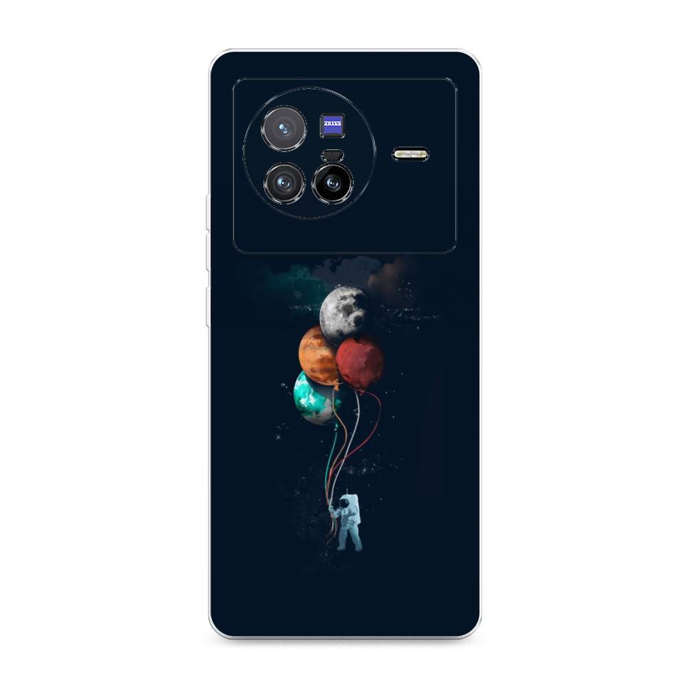 

Чехол на Vivo X80 "Космонавт с шариками", Разноцветный, 266550-4