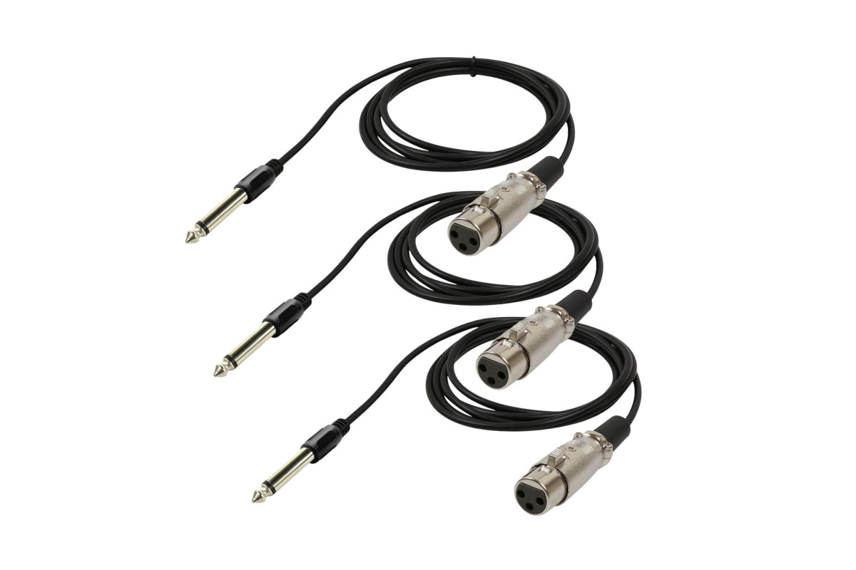 

Кабель для микрофона Mobicent XLR 6.5mm - Jack 6.3mm, 1.5 м, 3 шт, Черный, MC3ER792459