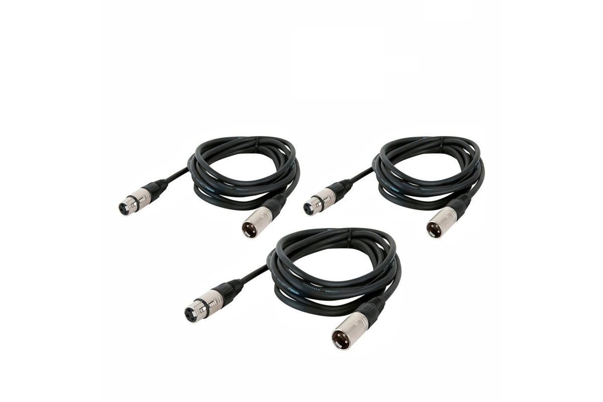 

Кабель для микрофона Mobicent XLR (M) - XLR (F), 1.5 м, 3 шт, Черный, MC3ER320078