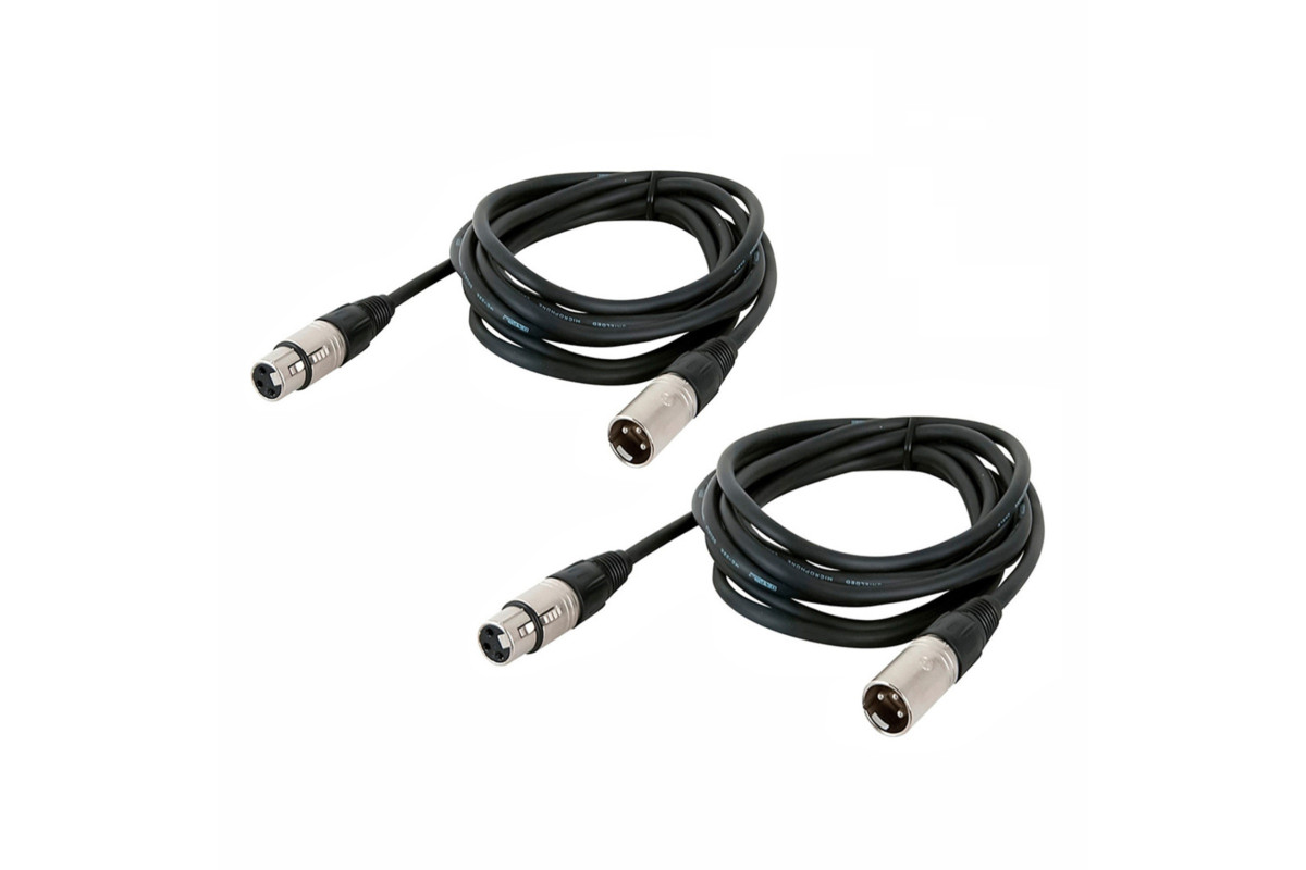 Кабель для микрофона Mobecent XLR (M) - XLR (F) 1.5 м, 2 шт