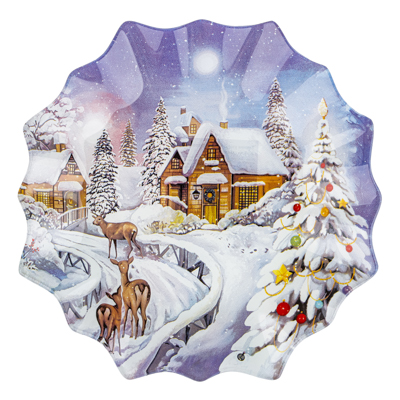 

Зимние узоры Блюдо круглое, 20х2см, стекло, 820-750