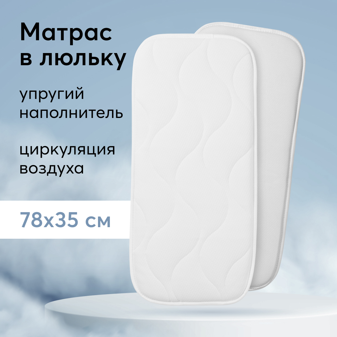 

Матрас для коляски Happy Baby холлофайбер вкладыш детский 78x38 см