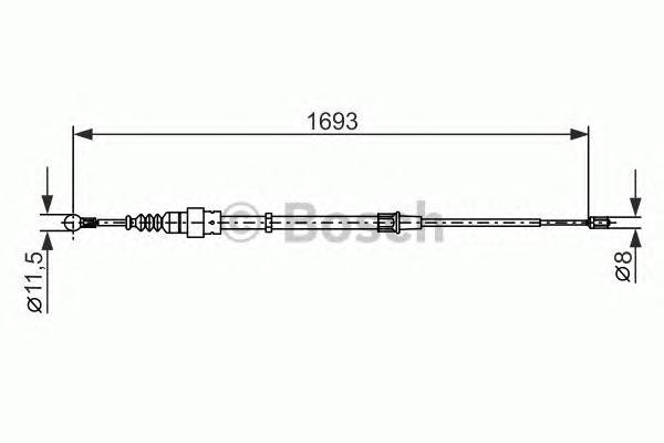 Трос cтояночного тормоза BOSCH 1987477698