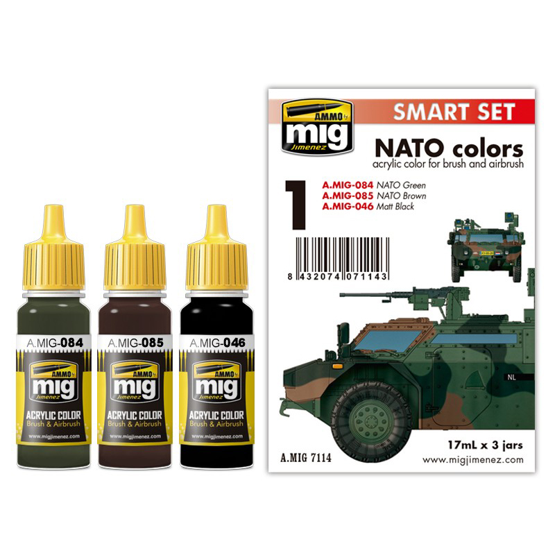 фото Набор акриловых красок ammo mig nato color set (камуфляж техники нато) amig7114