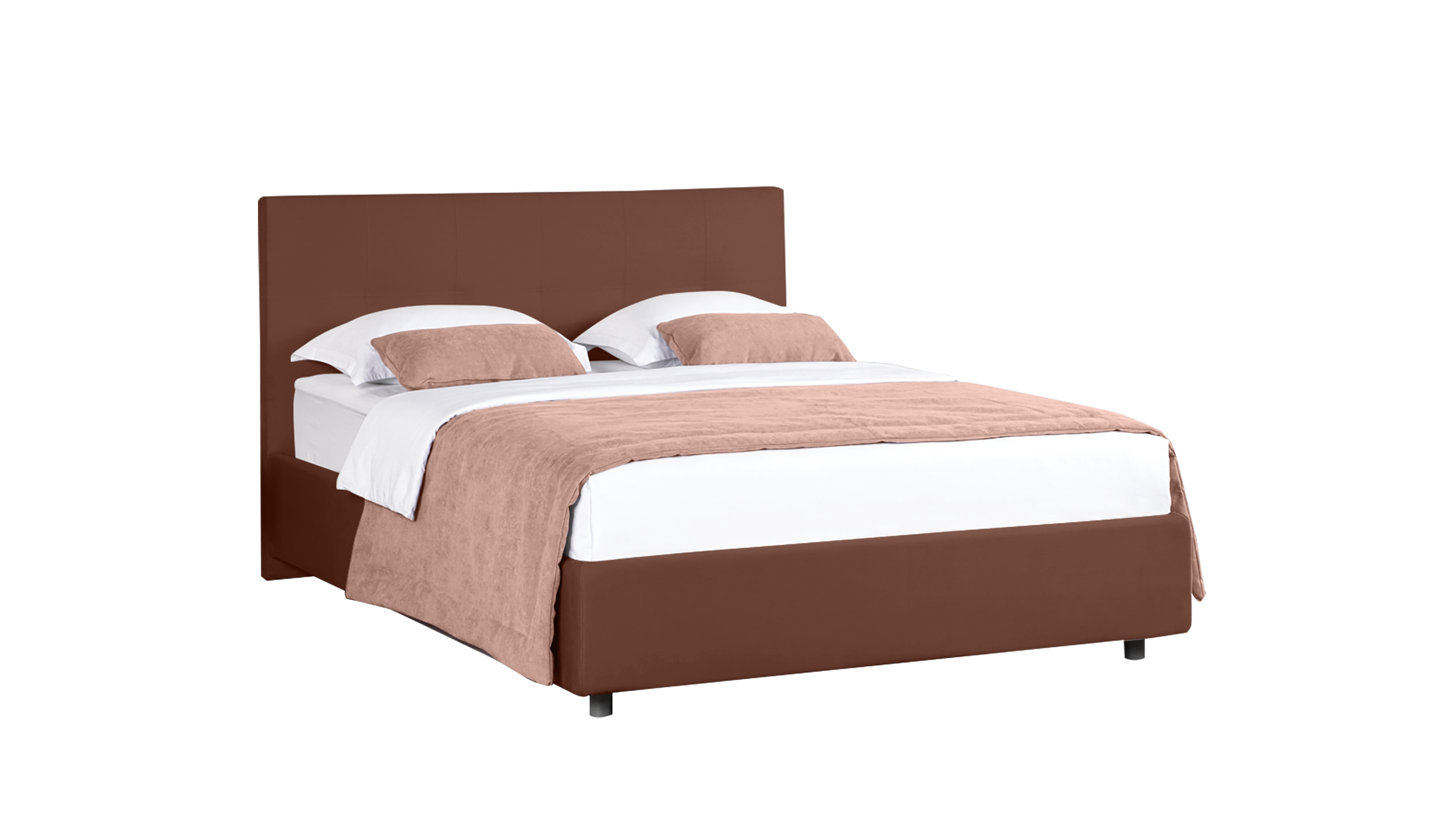 

кровать Askona Greta + основание с ламелями 140*200 тк. Sky Velvet 31, Коричневый, Greta