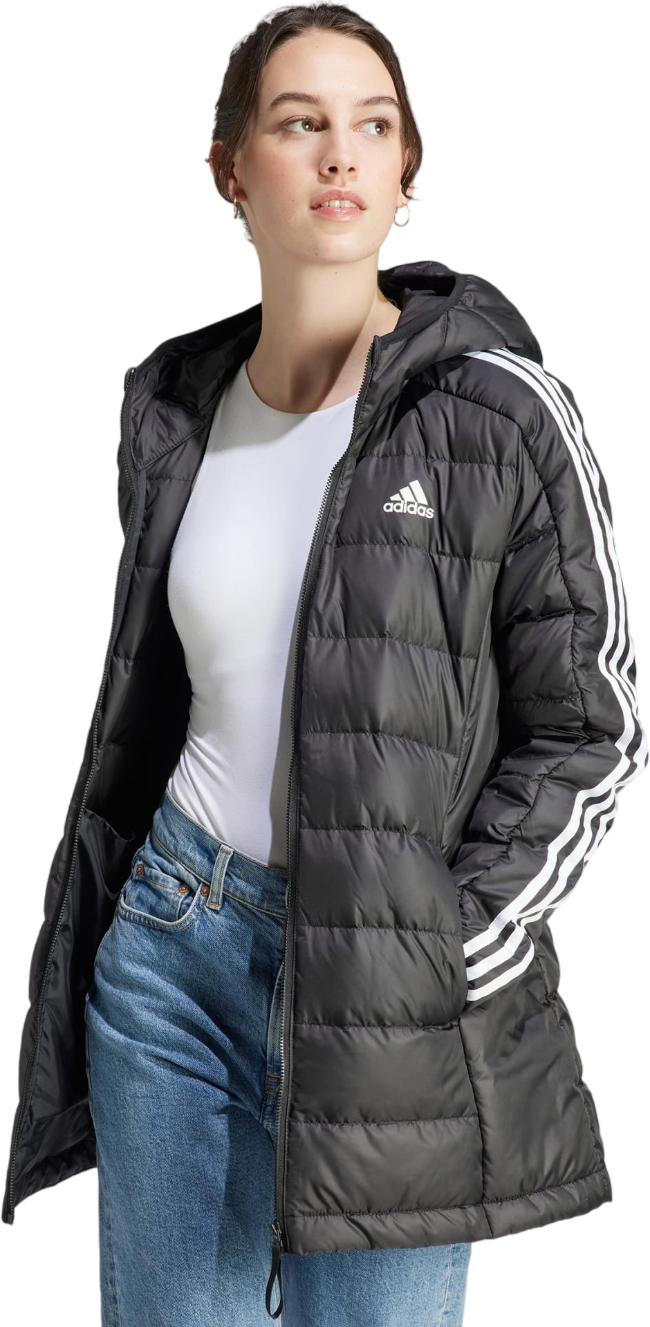 Пуховик женский Adidas W ESS 3S L D HP черный XS