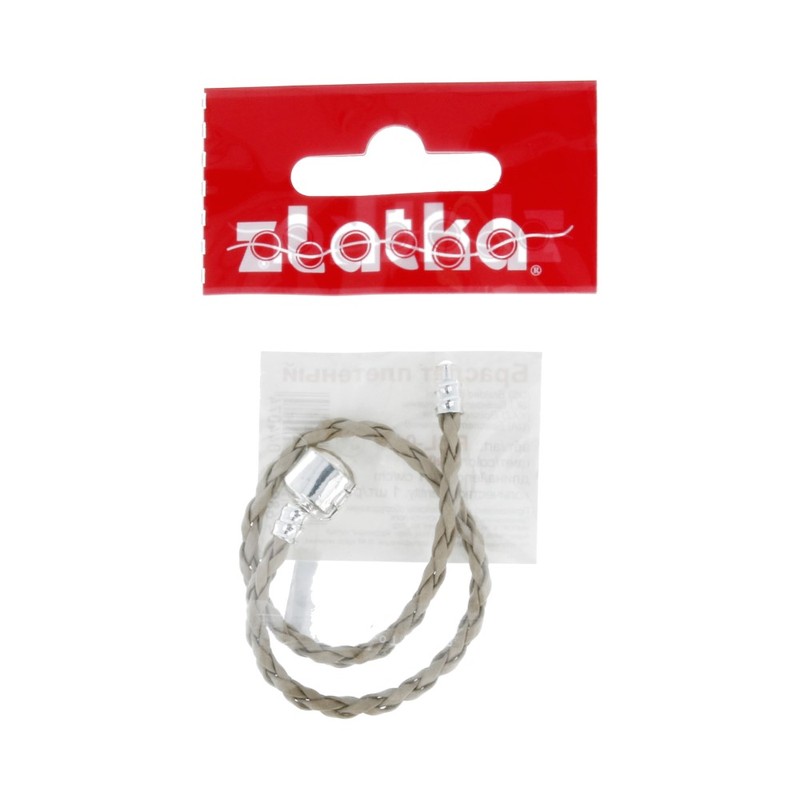 

Браслет плетеный Zlatka 21 см №02 кремовые, Бежевый
