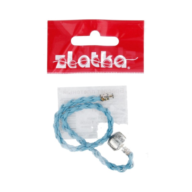

Браслет плетеный Zlatka 21 см №06 голубые, Голубой