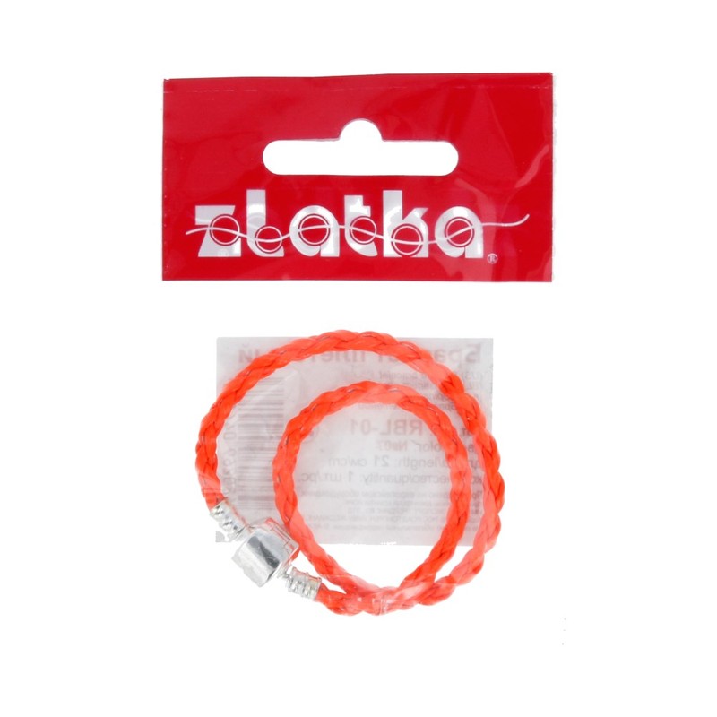 

Браслет плетеный Zlatka 21 см №07 рыжие, Красный