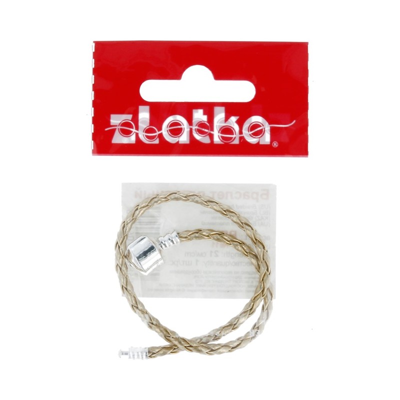 

Браслет плетеный Zlatka 21 см №11 золото металлик
