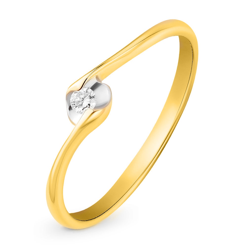 

Кольцо женское из желтого золота с бриллиантом 585Gold 101001854, р. 17, 101001854