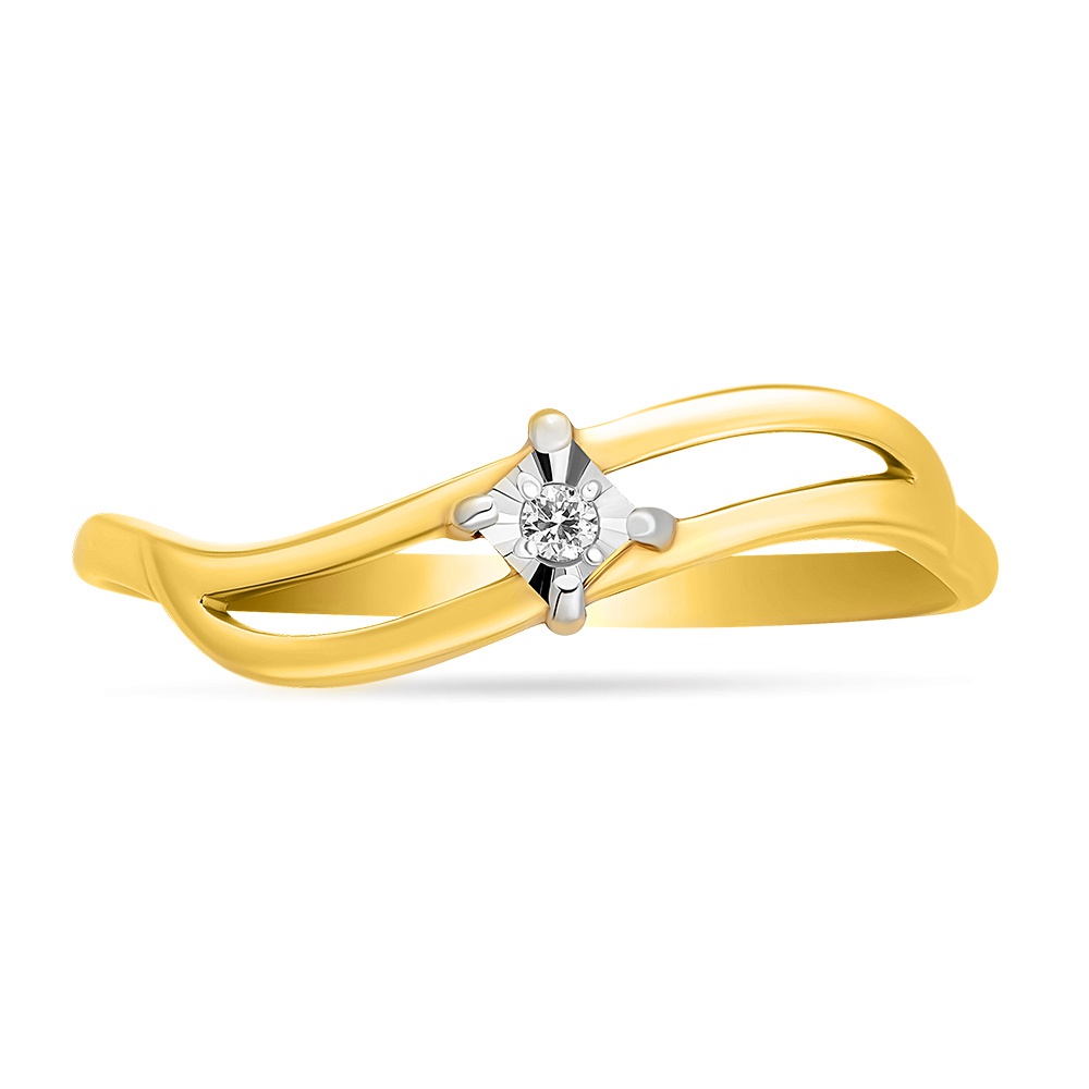 Кольцо женское из желтого золота с бриллиантом 585Gold 101001862, р. 16,5