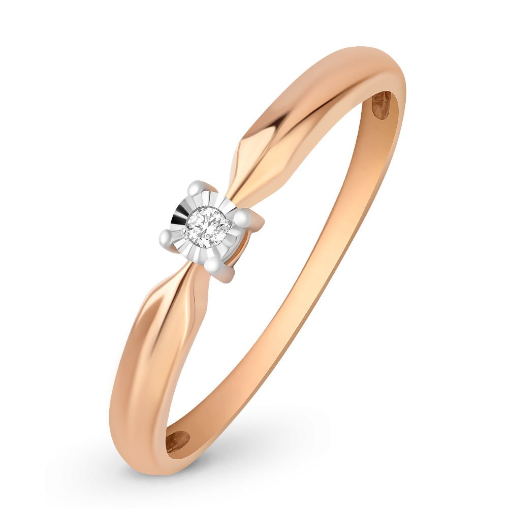 

Кольцо женское из красного золота с бриллиантом 585Gold 101002996, р. 19, 101002996