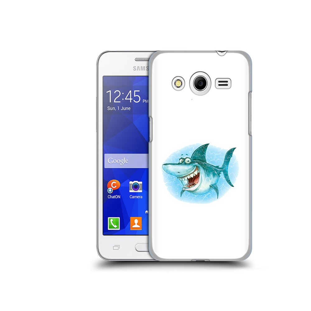 

Чехол MyPads Tocco для Samsung Galaxy Core 2 веселая акула (PT7707.568.261), Прозрачный, Tocco