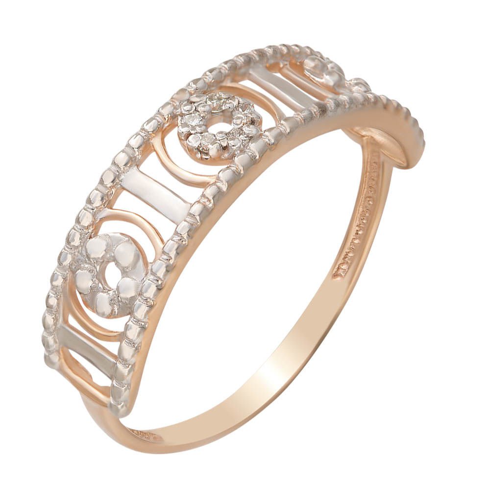 

Кольцо женское из красного золота с бриллиантом 585Gold 101001845, р, 101001845