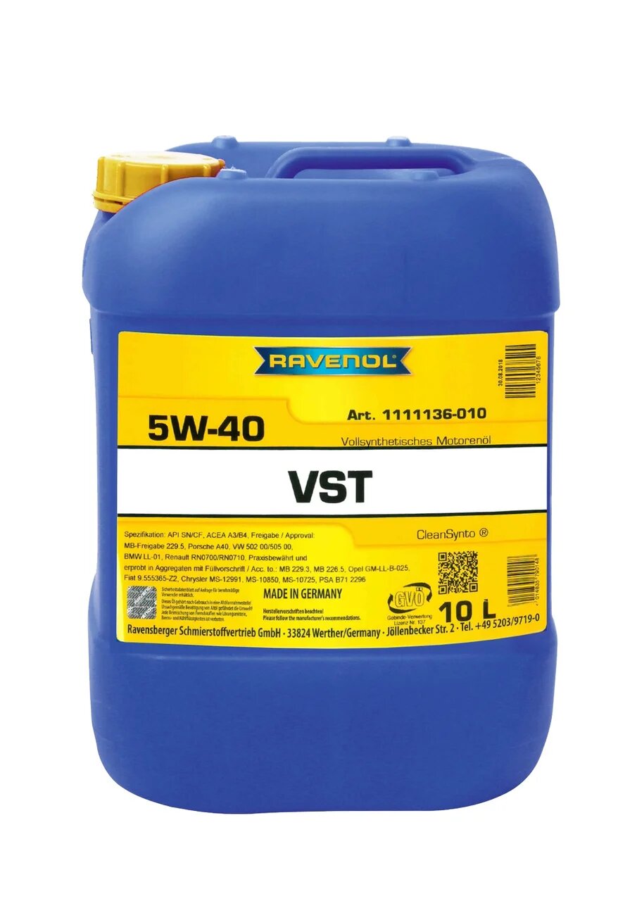 фото Моторное масло ravenol vst 5w-40 10л