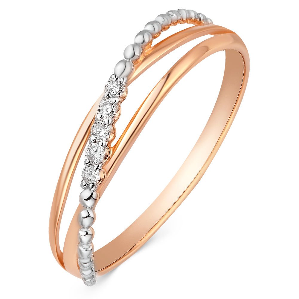 

Кольцо женское из красного золота с бриллиантом 585Gold 101001753, р, 101001753
