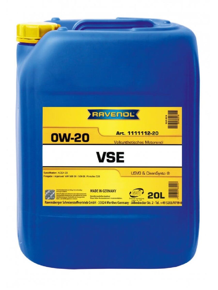 фото Моторное масло ravenol vse 0w20 20 л