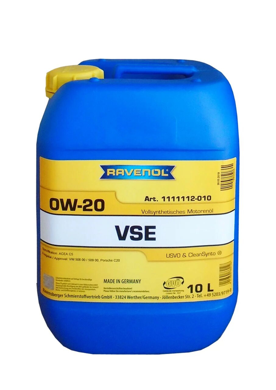 фото Моторное масло ravenol vse sae 0w-20 10л