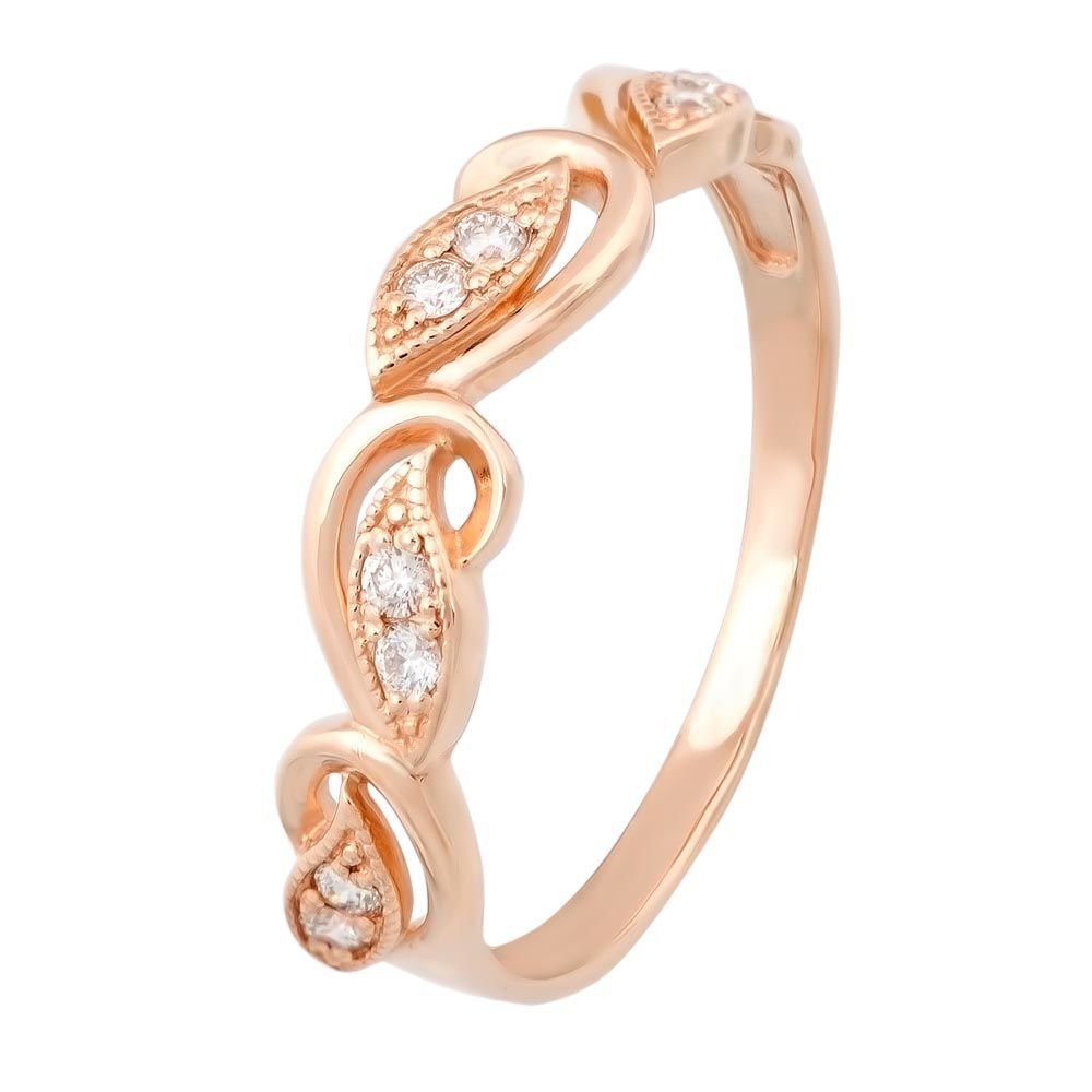 

Кольцо женское из красного золота с бриллиантом 585Gold 101001613, р. 17,5, 101001613