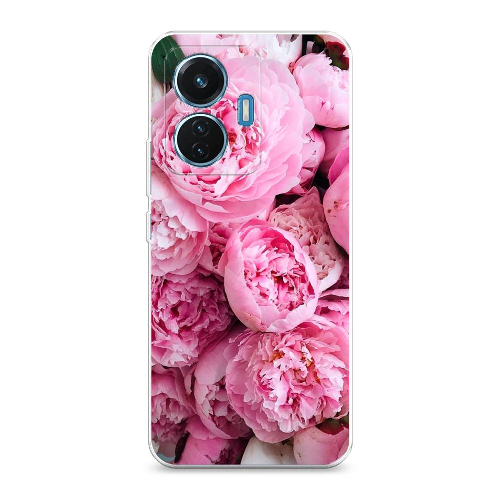 

Чехол на Vivo T1 "Розовые пионы", Бежевый;розовый, 267150-2