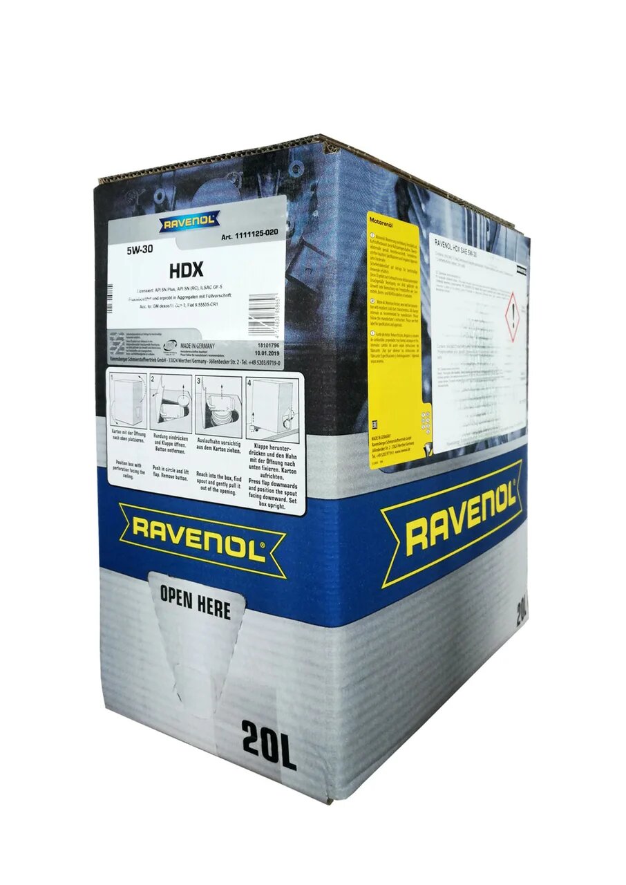 фото Моторное масло ravenol hdx sae 5w-30 20л