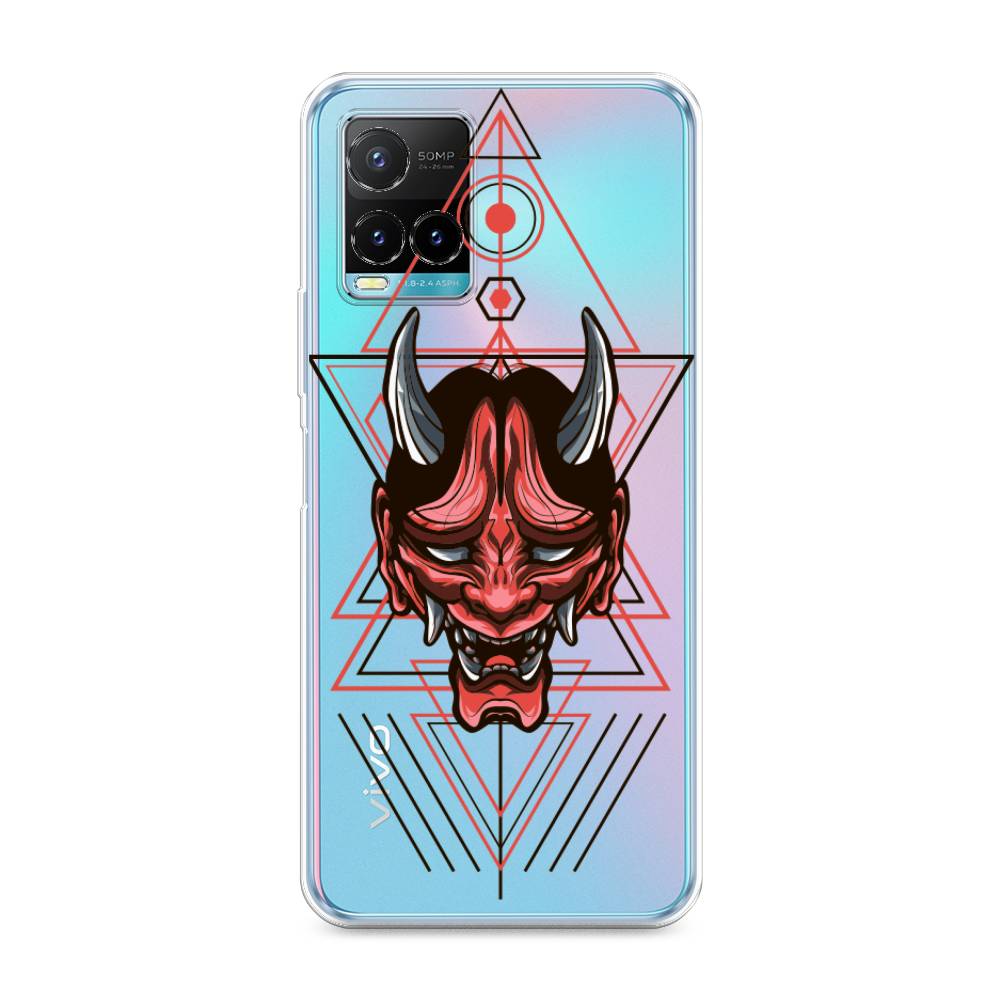 

Чехол на Vivo Y33s "Hanya Oni mask", Серый;красный;черный, 265850-4