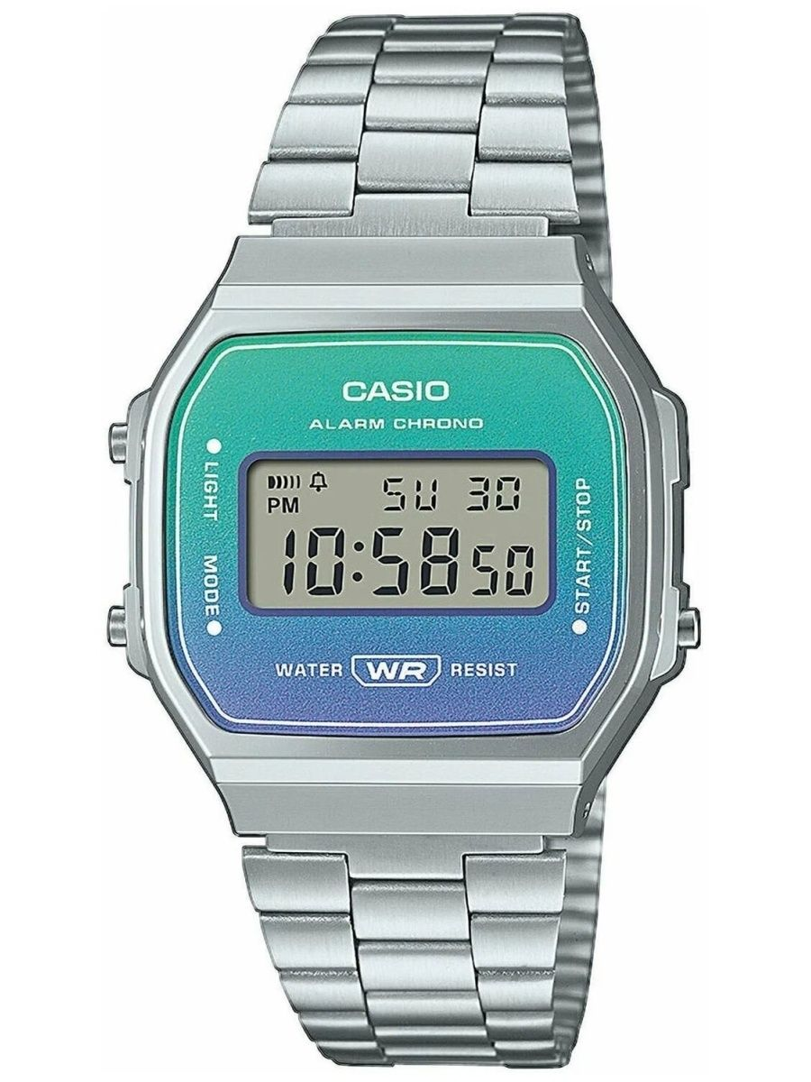 

Наручные часы унисекс Casio A-168WER-2A серебристые, A-168WER-2A