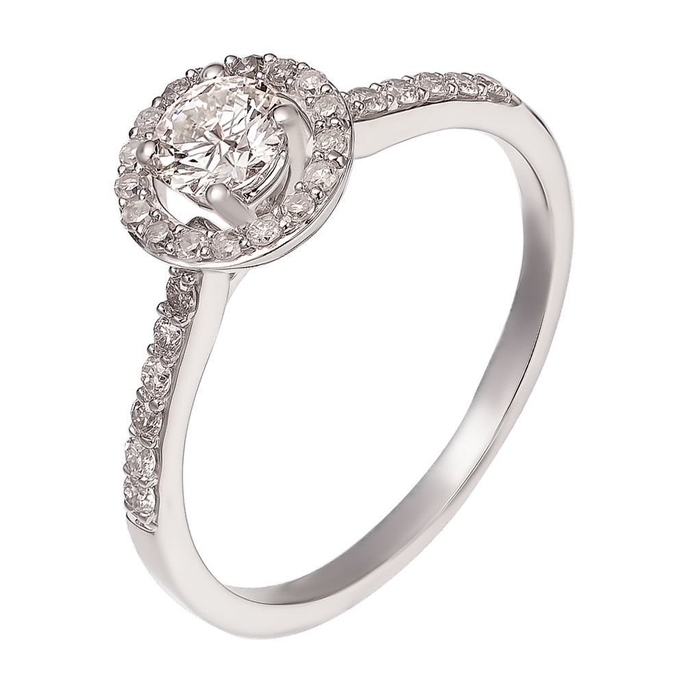 

Кольцо женское из белого золота с бриллиантом 585Gold 101001848, р, 101001848