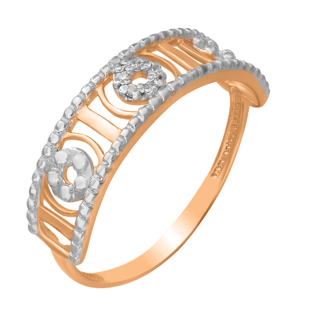 

Кольцо женское из красного золота с бриллиантом 585Gold 101001845, р, 101001845