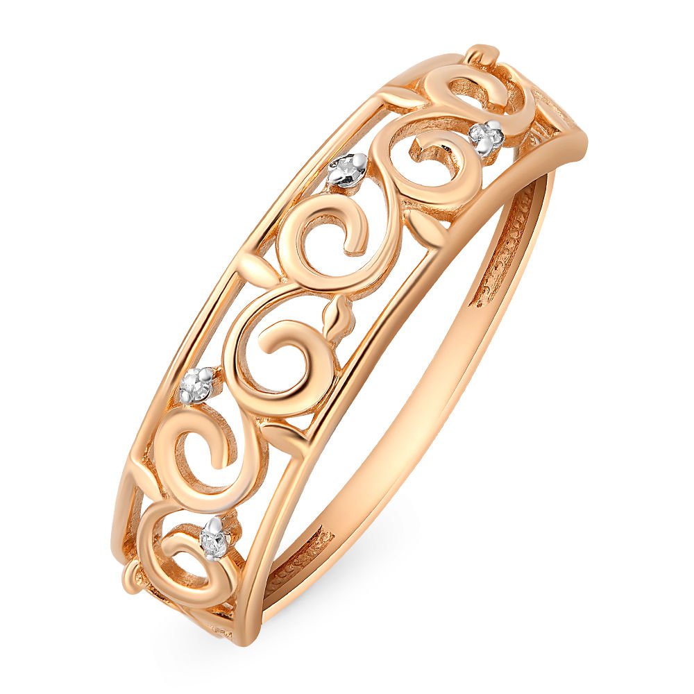 

Кольцо женское из красного золота с бриллиантом 585Gold 101001842, р, 101001842