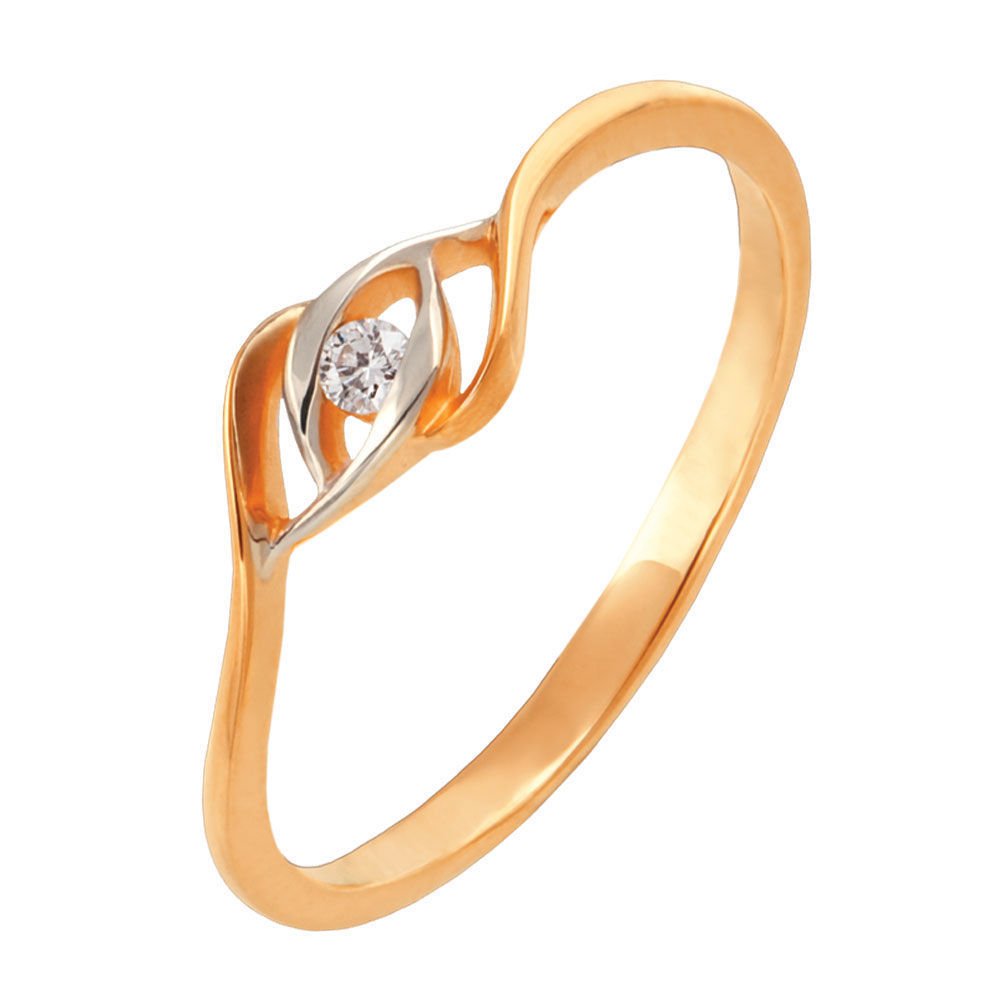 

Кольцо женское из красного золота с бриллиантом 585Gold 101001103, р, 101001103